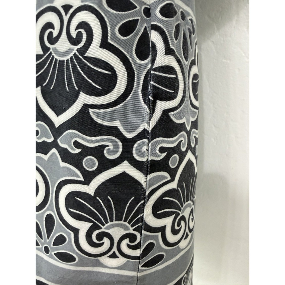 Tory Burch 100% Silk Gray White Geometric Tunic Dress Split Neck Women Shift 4 - Picture 11 of 14